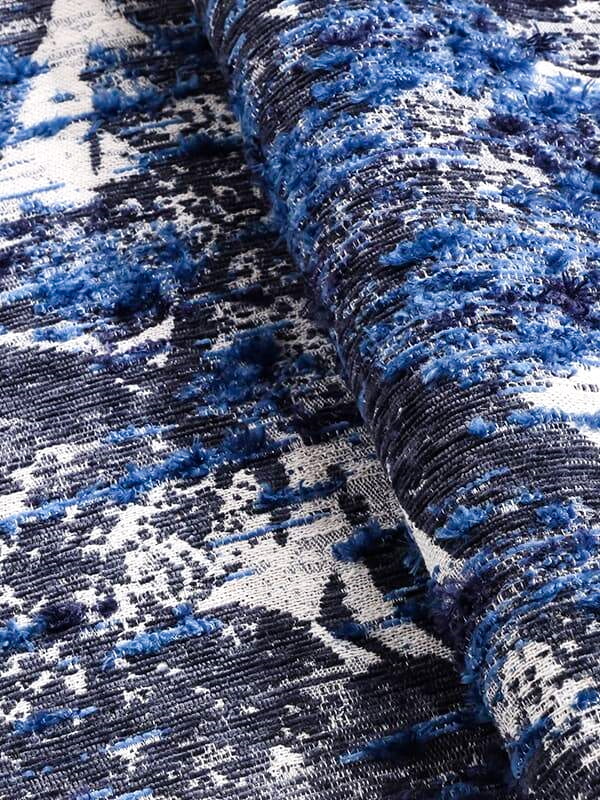 Ocean Blue - hued abstract jacquard na tela